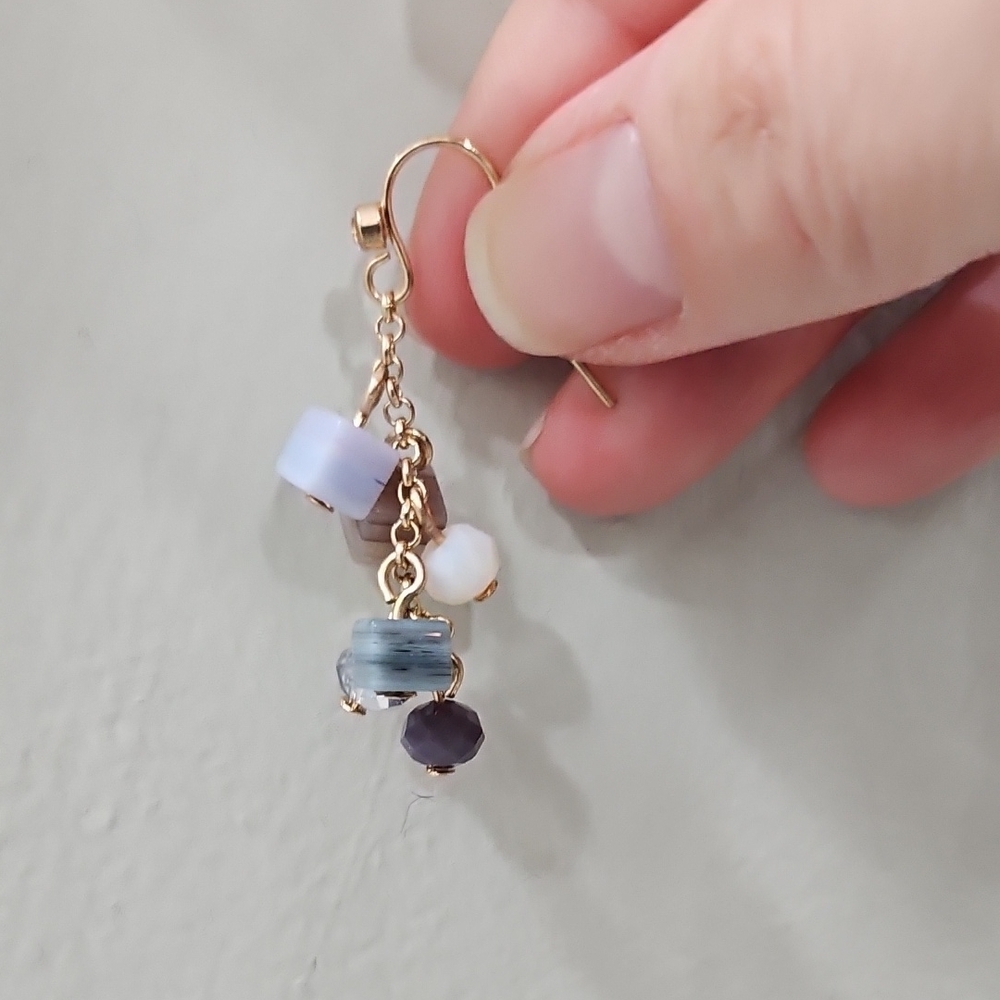 Elegant Gold and Multicolor Dangle Earrings